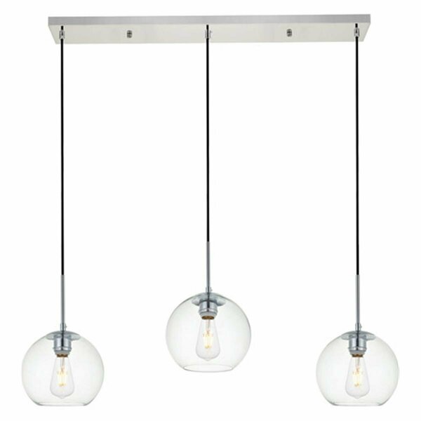 Cling Baxter 3 Lights Pendant Ceiling Light with Clear Glass, Chrome CL2222474